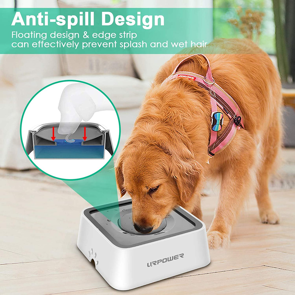 HydroFlow Large Capacity Dog Water Bowl – 85oz