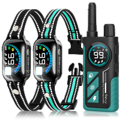 Sevy 2-Pack 2-In-1 Shock Collars for Dogs - 3300FT Range, Waterproof, 4 Modes (Beep,Vibration,Static Shock,Auto Bark), Color Screen Remote, Rechargeable Mechanical Training Tool for Small-Medium-Large Dogs, Hiking Compatible