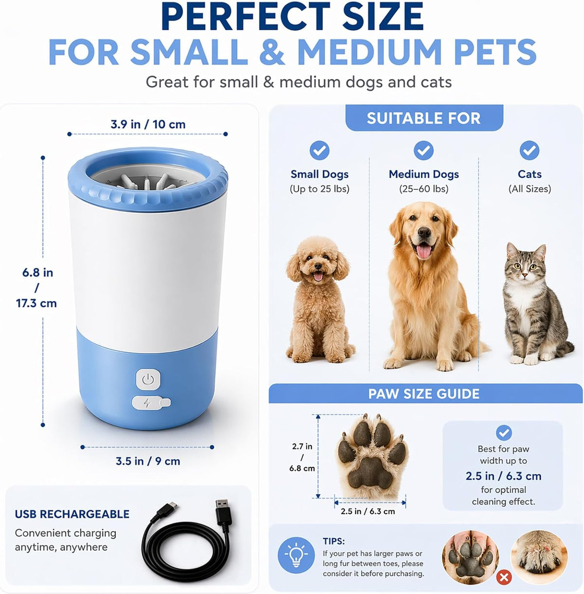 PawFresh Rechargeable Electric Paw Cleaner Cup