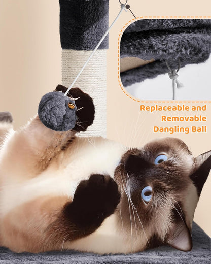 63-Inch Durable Large Cat Tree for Indoor Heavy Cats, Tall Tower Design