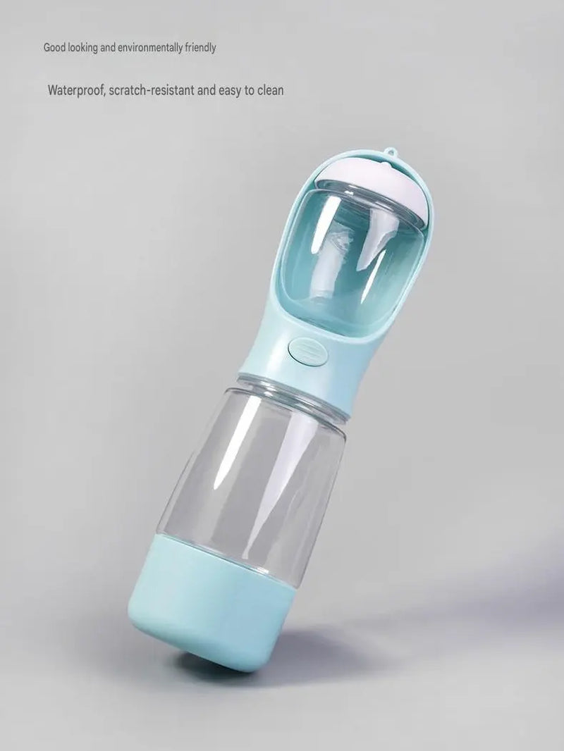 Portable Dog Water Bottle with Integrated Bowl - On-The-Go Pet Hydration Feed Accessory for Dogs, Cats
