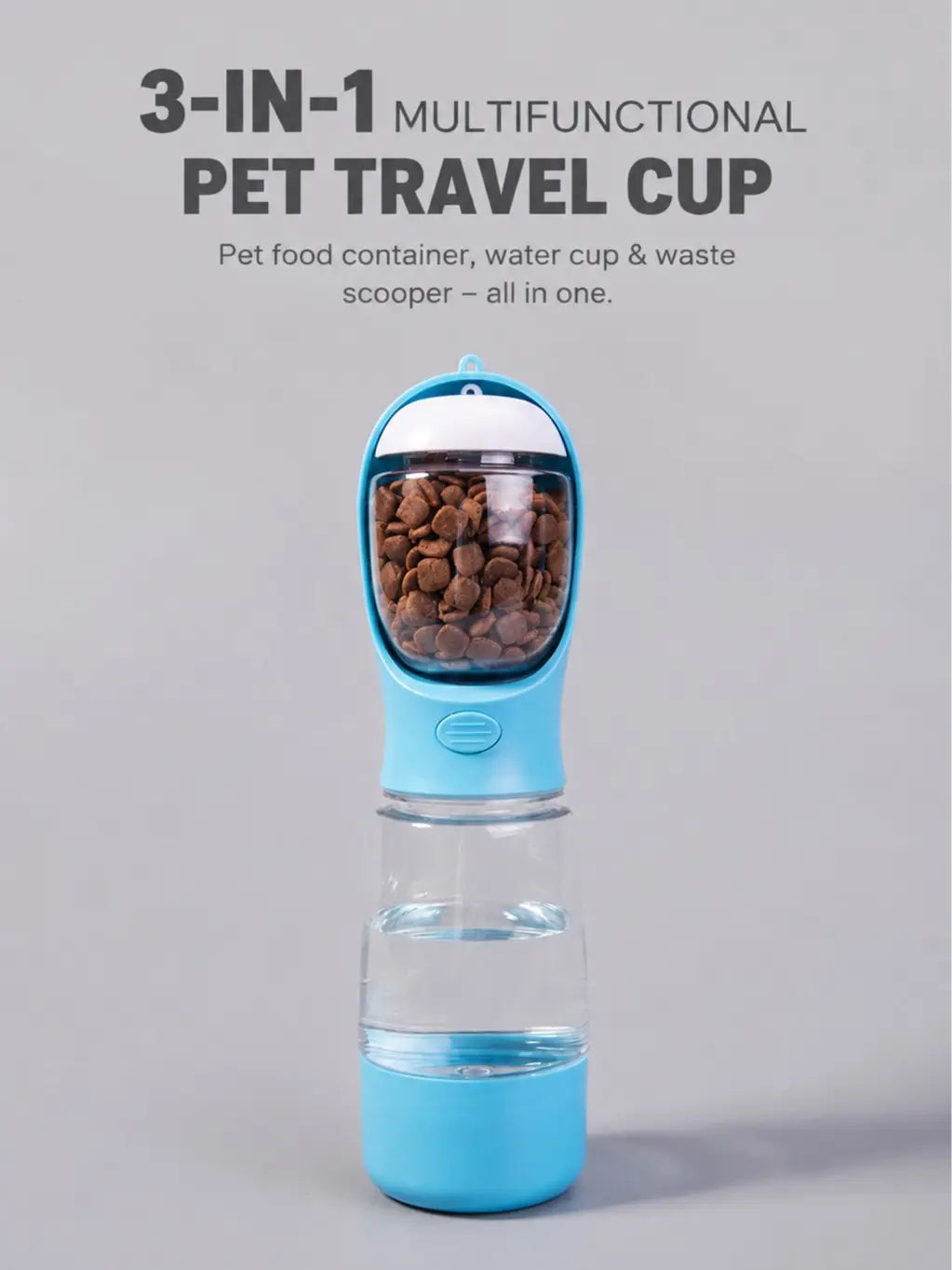 Portable Dog Water Bottle with Integrated Bowl - On-The-Go Pet Hydration Feed Accessory for Dogs, Cats