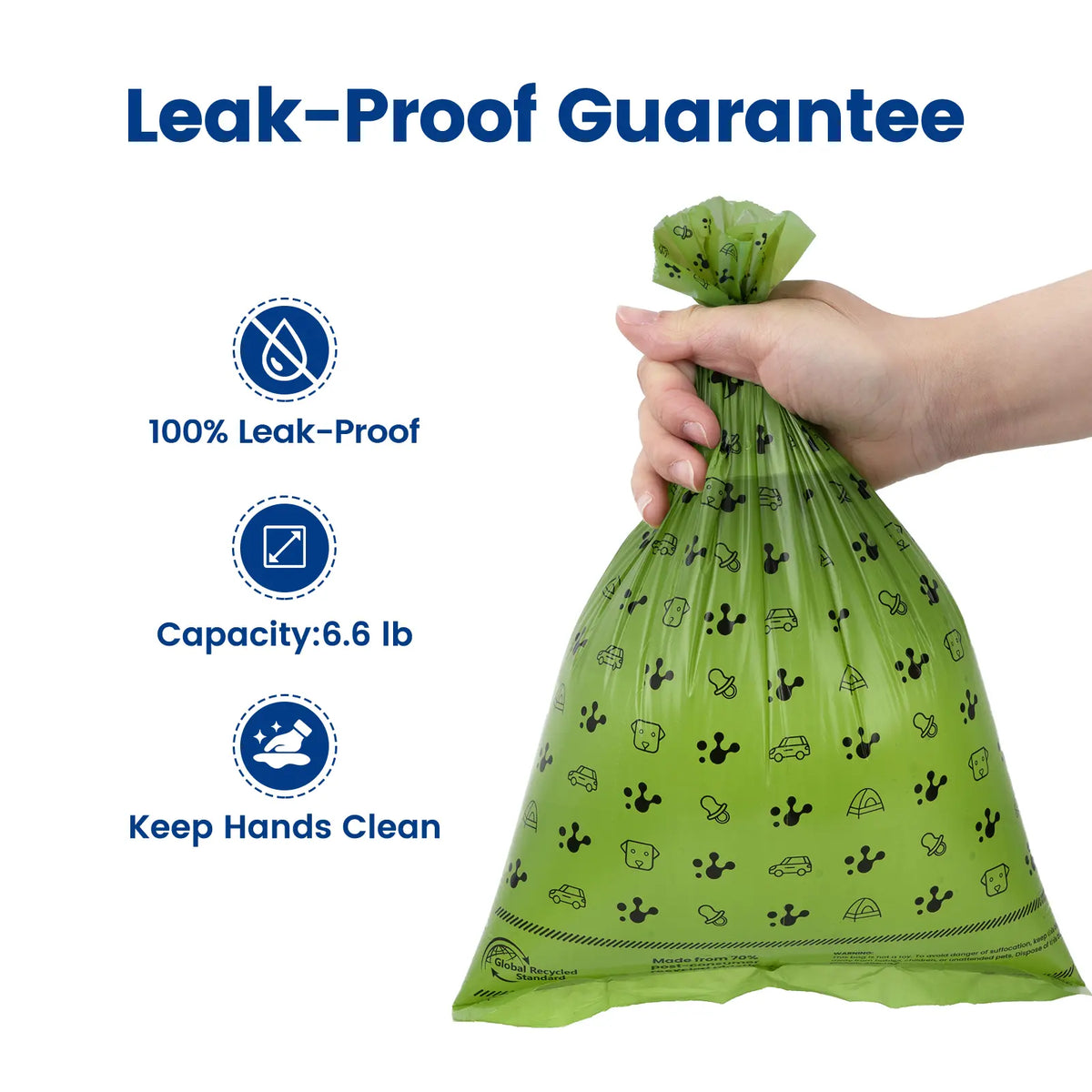 Pawview Dog Poop Bags Rolls, Leak-Proof & Eco-Friendly 70% Recycled Material, Lavender Scent (120 Bags)