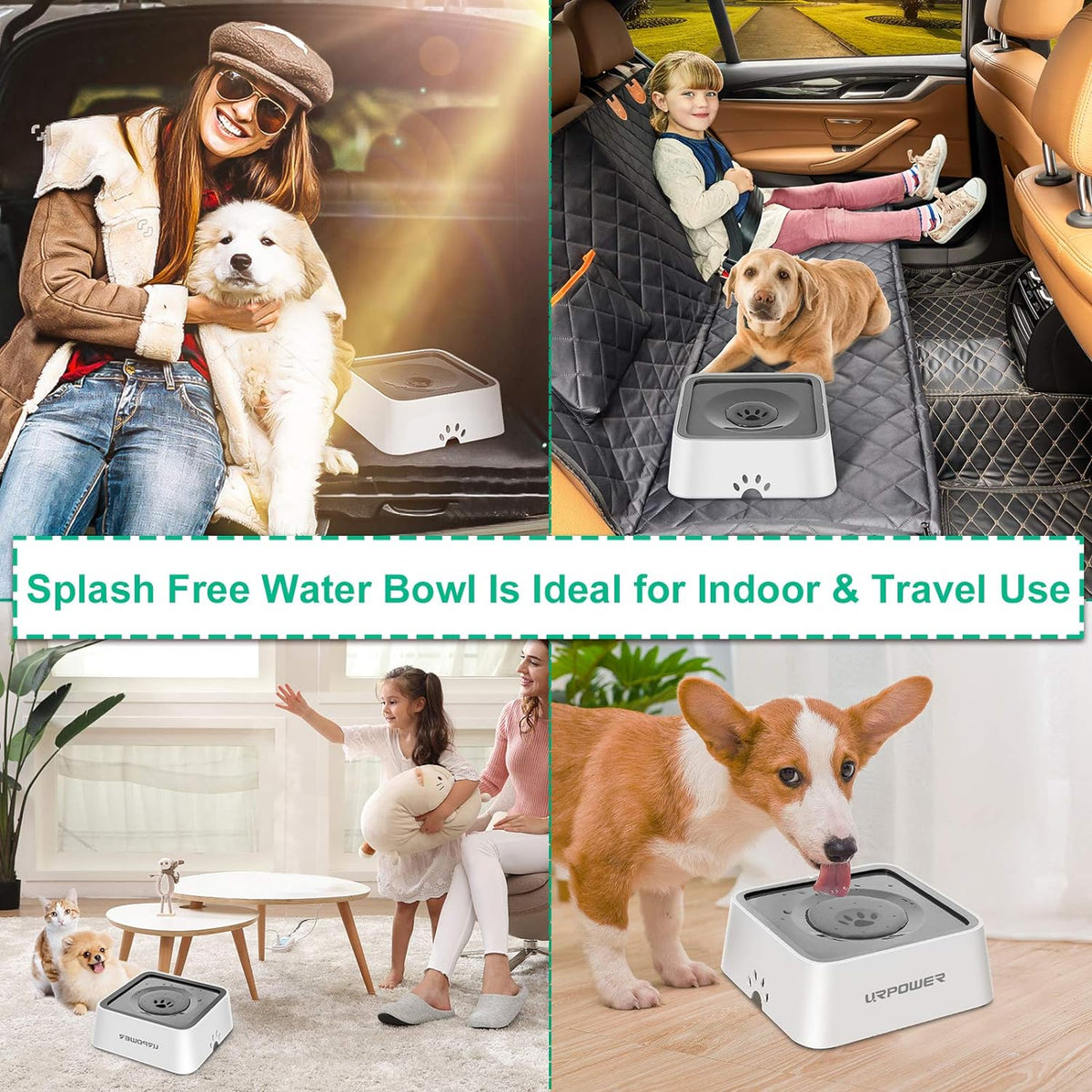HydroFlow Large Capacity Dog Water Bowl – 85oz