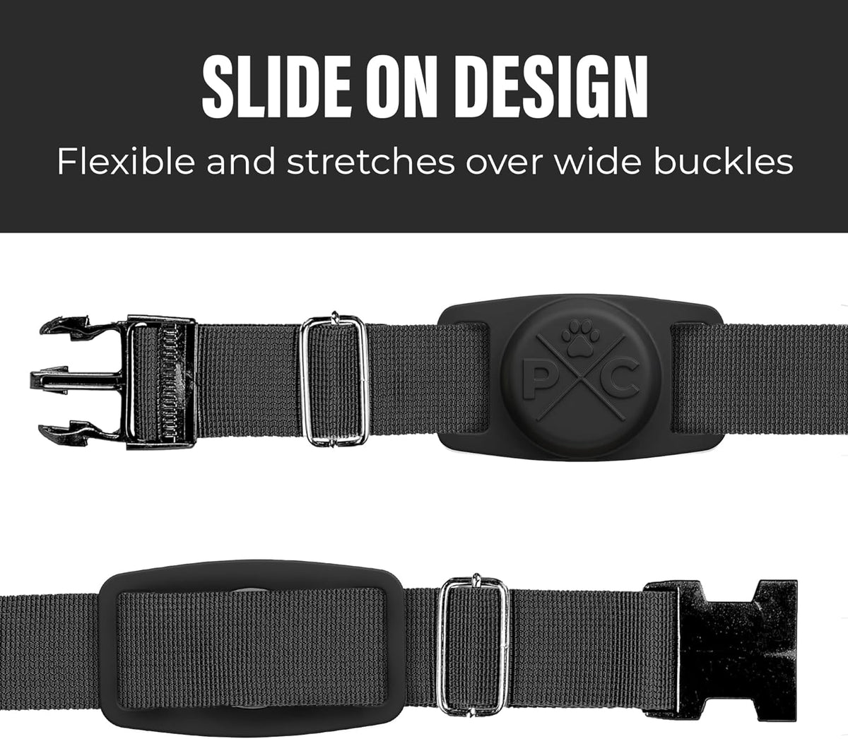 TrackTag Durable AirTag Dog Collar Holder